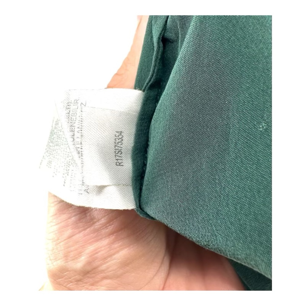 Tibi Dark Green Draped Neck Cap-Sleeve Blouse - Picture 9 of 12